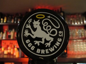 666 tap handle, with suitably-demonic back-lighting