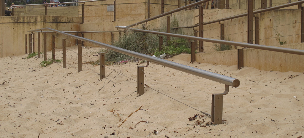 Disappearing handrails at Dee Why beach, Sydney