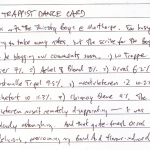 Diary II entry #83, The Trappist Dance Card