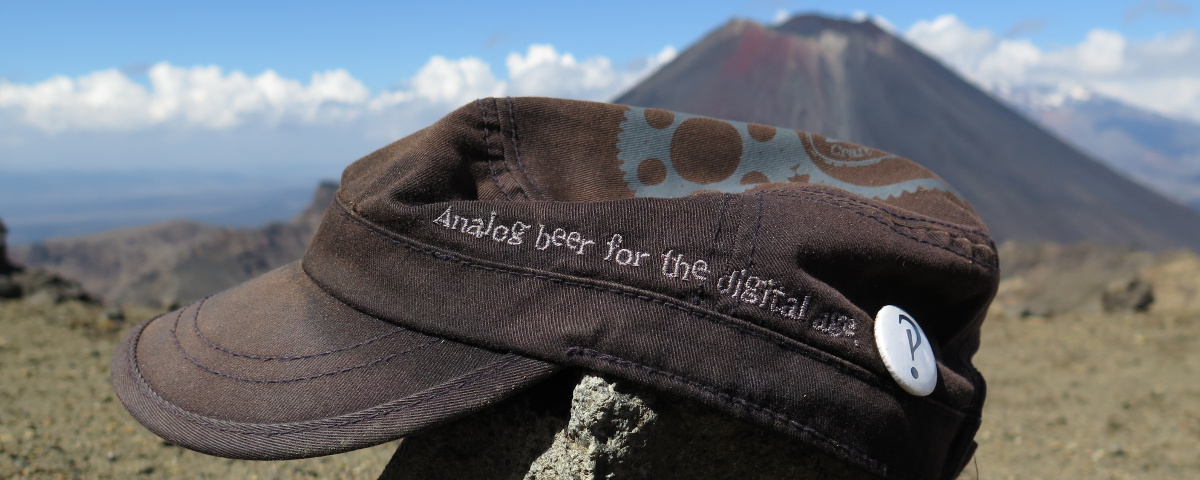 My Dogfish Head hat, on Mount Tongariro (14 February 2016)