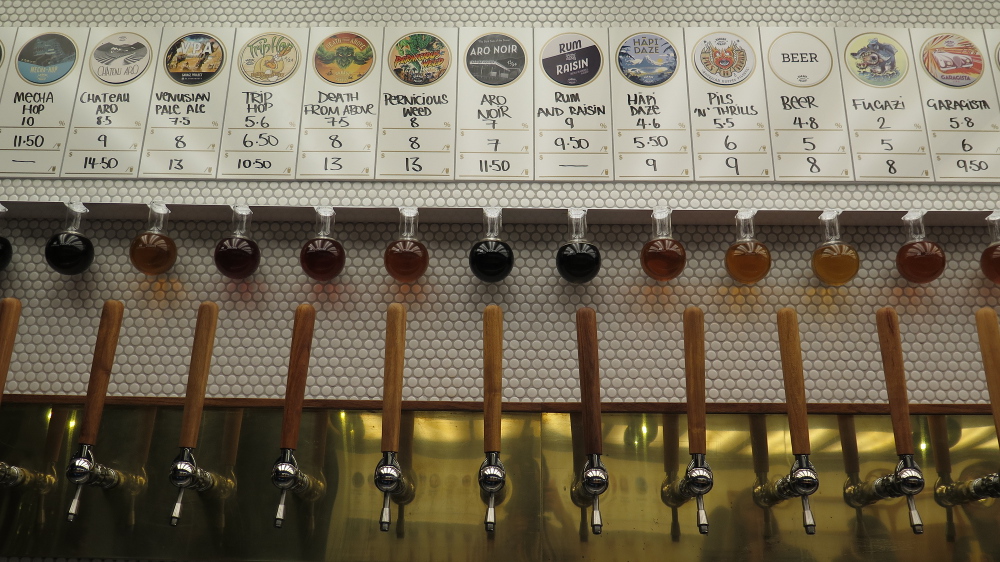 Beer taps (91 Aro Street, 15 October 2015)