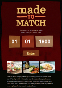 'Made to Match' landing page