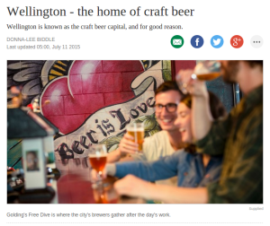 'Wellington — the home of craft beer' by Donna-Lee Biddle (Stuff.co.nz, 11 July 2015)