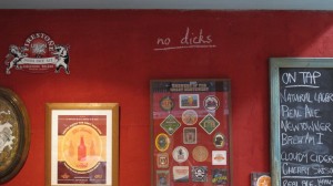Young Henrys bar: No dicks (Newtown, Sydney, 28 December 2013)
